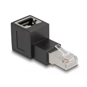   Delock RJ45 apa - RJ45 anya adapter Cat.6A 90  fokos szögben felfelé hajlítva (87861)