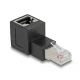 Delock RJ45 apa - RJ45 anya adapter Cat.6A 90  fokos szögben felfelé hajlítva (87861)