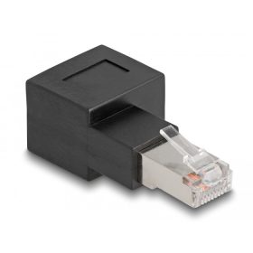 Delock RJ45 90 fokos adapter fekete (87864)