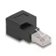 Delock RJ45 90 fokos adapter fekete (87864)