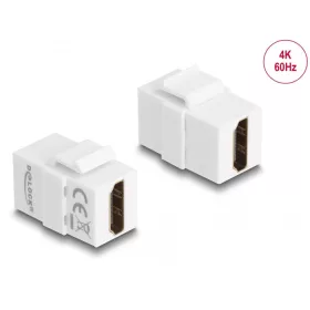   Delock Keystone modul, HDMI-csatlakozóhüvely > HDMI-csatlakozóhüvely, fehér (87876)