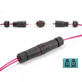   Delock optikai szálas kábel csatlakozó LC duplex anya LC duplex anya OM3 vízálló (87878)