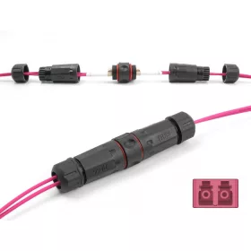   Delock optikai szálas kábel csatlakozó LC duplex anya LC duplex anya OM4 vízálló (87879)