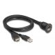Delock HDMI-A kábel apa és A-típusú USB 2.0 apa - HDMI-A anya és A-típusú USB 2.0 anya 1m