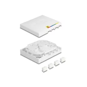   Delock Optikai szálas csatlakozó doboz FTTH falra szerelhető 4 x SC Simplex vagy LC Duplex számára, fehér színű (87890)