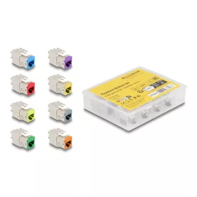   Delock Keystone Modul RJ45 anya - LSA Cat.6A eszközmentes beépítésű színes 8 db-os szett (87896)