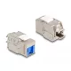 Delock Keystone Modul RJ45 anya - LSA Cat.6A eszköz nélkül használható kék por elleni fedővel (87898)