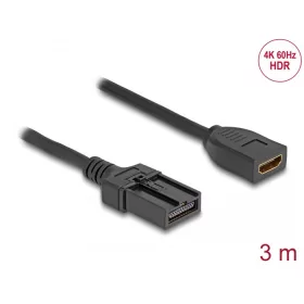   Delock HDMI önműködő kábel HDMI-A anya - HDMI-E apa kapcsolattal 3 m, 4K 60 Hz-s (87905)