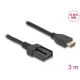Delock HDMI önműködő kábel HDMI-A apa - HDMI-E apa kapcsolattal 3 m, 4K 60 Hz-s (87906)