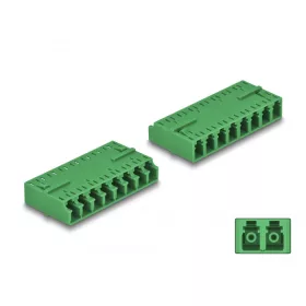   Delock Optikai szál kapcsolat HD LC Octuplex anya - LC Octuplex anya zöld (87929)