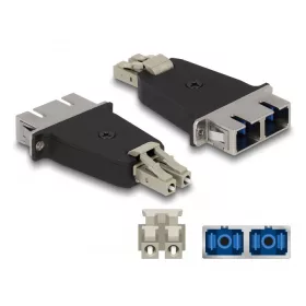   Delock Optikai szál hibrid párosító LC Duplex apa - SC Duplex anya bézs (87948)