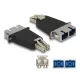 Delock Optikai szál hibrid párosító LC Duplex apa - SC Duplex anya bézs (87948)