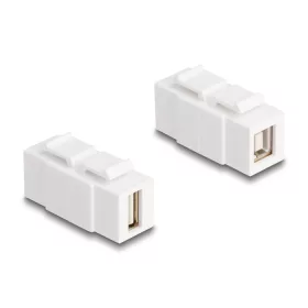   Delock Keystone modul A-típusú USB 2.0 anya   B-típusú USB 2.0 anya, mindkét oldalával beépíthető, fehér színű (87951)
