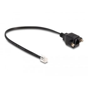   Delock RJ10 kábel apa - RJ10 anya beszereléshez 30 cm, fekete (87956)