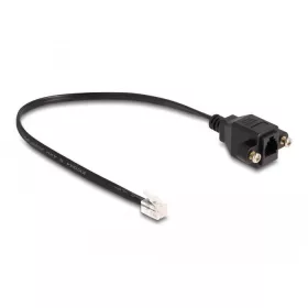   Delock RJ10 kábel apa - RJ10 anya beszereléshez 30 cm, fekete (87956)