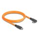 Delock USB 5 Gbps kábel USB Type-C  apa - USB Type-C  apa 90 -ban hajlított kötött felvételre 1 m narancs színű (87961)