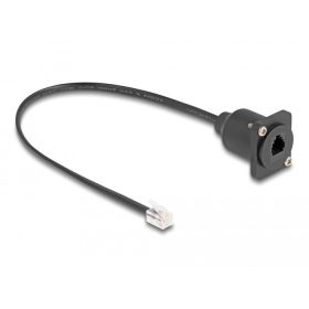   Delock D-típusú RJ10 kábel apa   anya fekete 30 cm (87965)