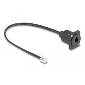   Delock D-típusú RJ10 kábel apa   anya fekete 30 cm (87965)