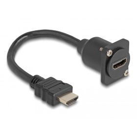   Delock D-típusú HDMI kábel apa   anya fekete 20 cm (87966)