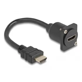   Delock D-típusú HDMI kábel apa   anya fekete 20 cm (87966)