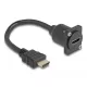 Delock D-típusú HDMI kábel apa   anya fekete 20 cm (87966)