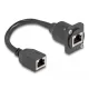 Delock D-típusú RJ45 kábel anya   anya Cat.5e fekete 20 cm (87968)