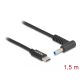 Delock HP 4.5x3.0mm -> USB-C notebook töltő kábel 1.5m fekete (87971)