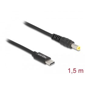   Delock 5.5x2.5mm -> USB-C notebook töltő kábel 1.5m fekete (87978)