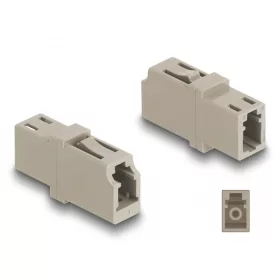   Delock Optikai szál párosító LC Simplex anya - LC Simplex anya OM1/OM2 bézs (87986)