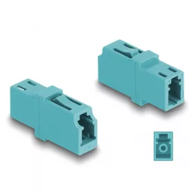   Delock Optikai szál párosító LC Simplex anya - LC Simplex anya OM3 aqua (87987)