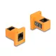 Delock D-típusú Modul RJ45 anya   anya 90 fokban hajlított narancssárga (87997)