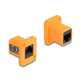   Delock D-típusú Modul RJ45 anya   anya narancssárga (87998)