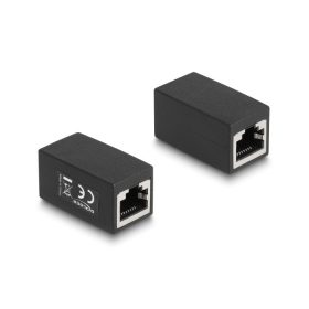 Delock Adapter RJ45 anya - RJ45 anya Cat.6, fekete (88003)