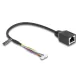 Delock Kábel RJ45 anya   tűfej anya 1,25 mm 4 tűs és tűfej anya 1,25 mm 6 tűs Cat.5e, 30 cm, fekete (88007)