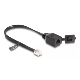   Delock Kábel RJ12 apa - RJ12 anya védő fedéllel 20 cm, fekete (88009)