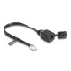 Delock Kábel RJ12 apa - RJ12 anya védő fedéllel 20 cm, fekete (88009)
