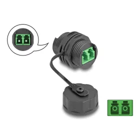   Delock Optikai kábel csatlakozó LC Duplex anya - LC Duplex anya védő kupakkal vízhatlan (88033)