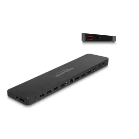   Delock USB Type-C  hármas elrendezésű dokkoló állomás DisplayLink  4K / USB 5 Gbps / LAN / SD / Audio / PD 80 W együtt