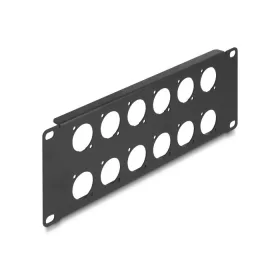   Delock 10  D-típusú patch panel 12 portos 2U fekete (88054)