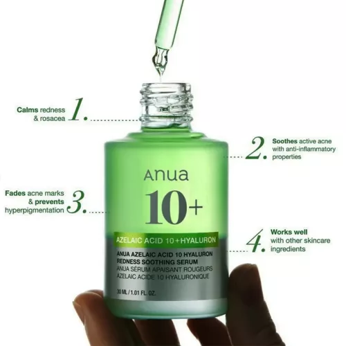 ANUA AZELAIC ACID 10 + HYALURON REDNESS SOOTHING SERUM