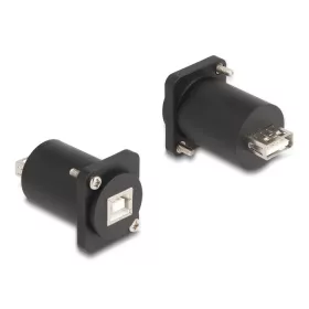   Delock D-típusú Modul USB 2.0 B-típusú hüvely - A-típusú hüvely csavarokkal fekete (88110)
