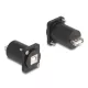 Delock D-típusú Modul USB 2.0 B-típusú hüvely - A-típusú hüvely csavarokkal fekete (88110)