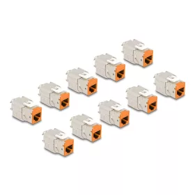   Delock Keystone Modul RJ45 anya - LSA Cat.6A eszközmentes narancssárga 10 db-os szett (88117)