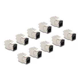   Delock Keystone Modul RJ45 anya - LSA Cat.6A eszközmentes fekete 10 db-os szett (88118)