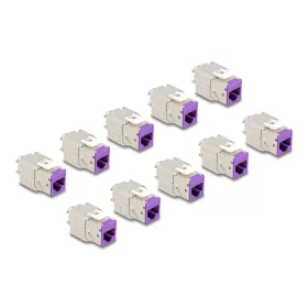   Delock Keystone Modul RJ45 anya - LSA Cat.6A eszközmentes ibolya 10 db-os szett (88121)
