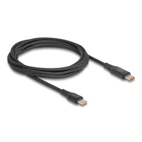   Delock USB 2.0 gyorstöltő kábel USB Type-C  apa - apa PD 3.1 140 W tápjelzővel, 1,20 m