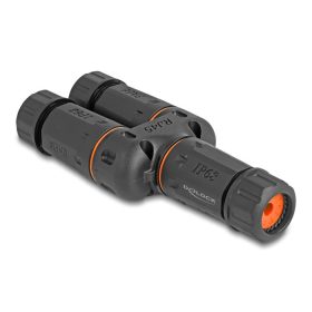   Delock Kábel csatlakozó Y-Adapter RJ45 anya - 2 x RJ45 anya Cat.6 IP68 por és vízhatlan védelem, kültéri használatra (88143)