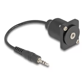   Delock D-típusú kábel 3,5 mm 3 tűs sztereo jack apa   anya fekete 20 cm (88150)