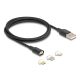 Delock Mágneses USB töltő készlet 8 tűs Lightning  / Micro USB / USB Type-C  csatlakozókkal, fekete 1 m (88165)