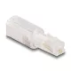Delock Telefon kábel csavarodás mentes adapterrel RJ10 apa - RJ10 anya áttetsző / fehér